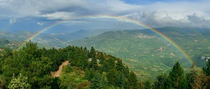 Rainbow over Peloponnese habitats © Dave Jackson, April 2024 tour