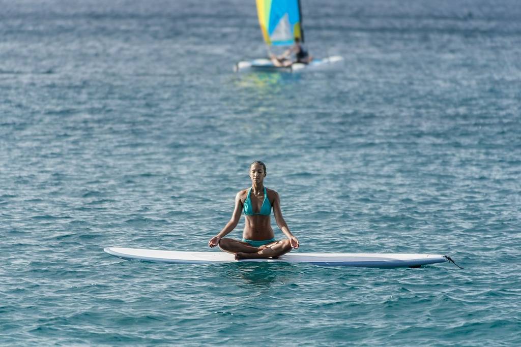 Paddle board yoga at the BodyHoliday