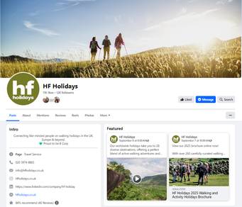 HF Holidays Facebook page