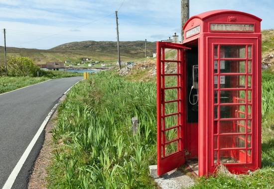 Christmas opening hours - red phone box in Scottish countryside