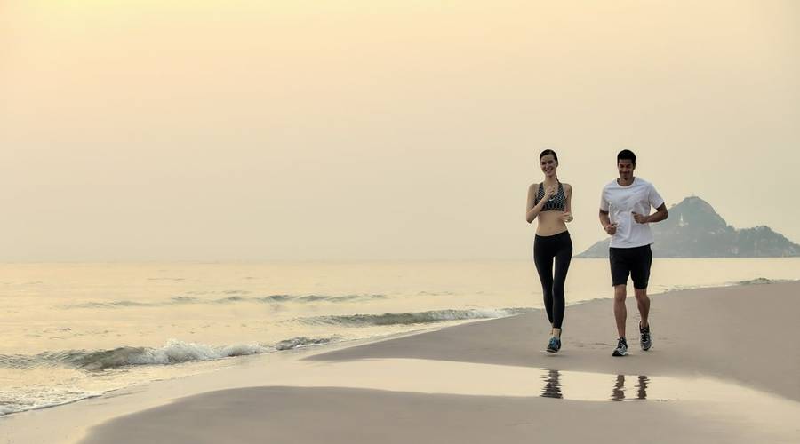 Running on the beach