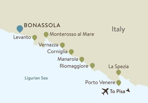 Itinerary map for Bonassola