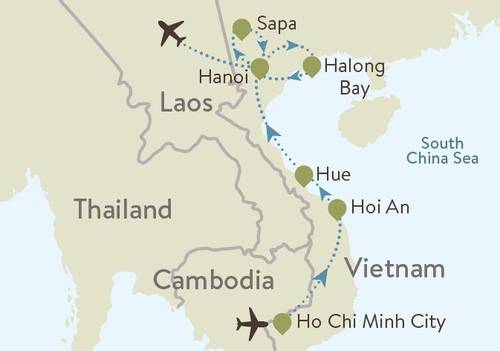 Vietnam Itinerary Map