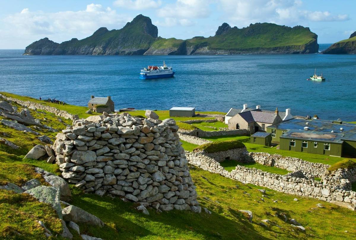 Pueblo de St. Kilda. Village Bay. Isla St. Kilda. Outer Hebrides. Scotland, UK