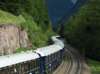 the Venice Simplon Orient Express passing through the Brenner Pass, Austria