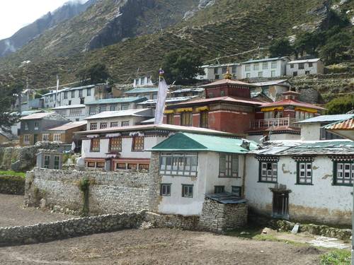 Upper Pangboche village and monastery in Everest region