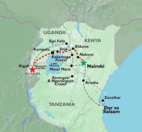 NAIROBI to KIGALI (13 days) Gorillas & Gameparks