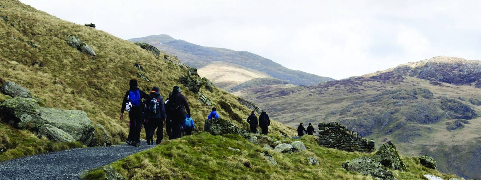 Winding path to Mount Snowdon, wales, United Kingdom