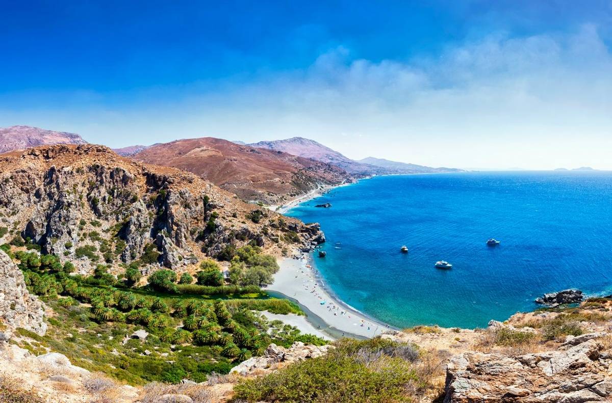 Preveli beach in Crete island