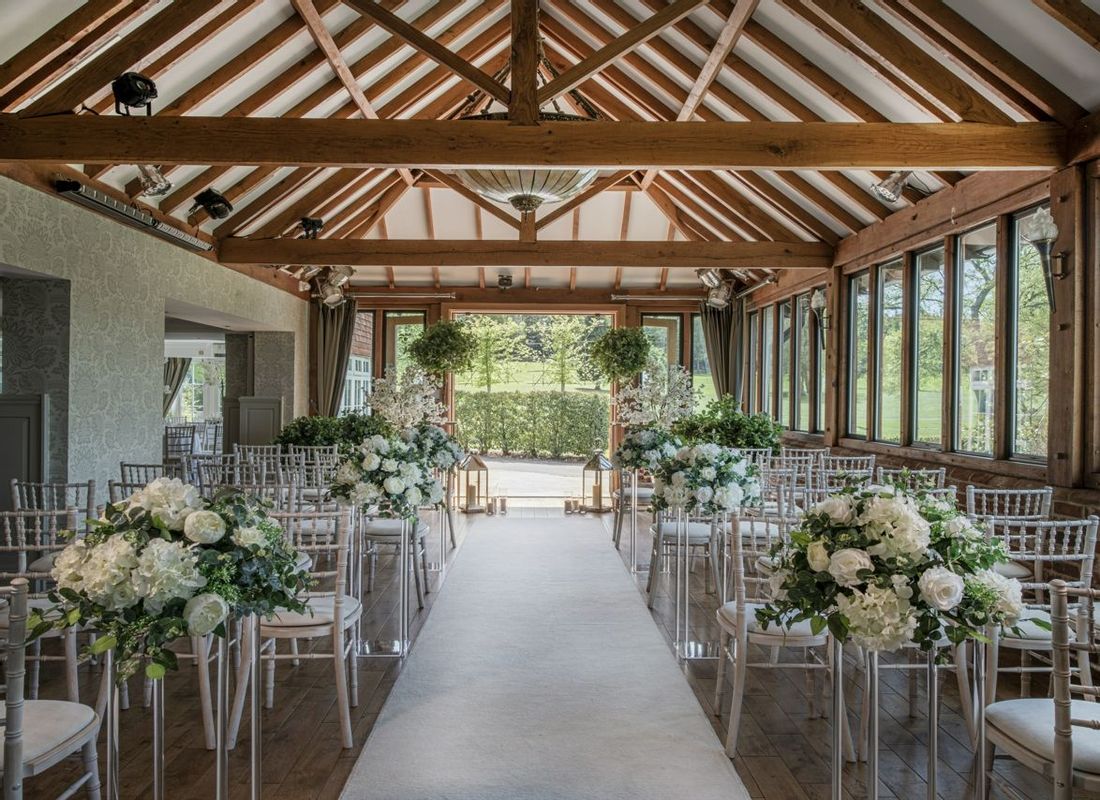 Hampshire Suite wedding spaces with open doors