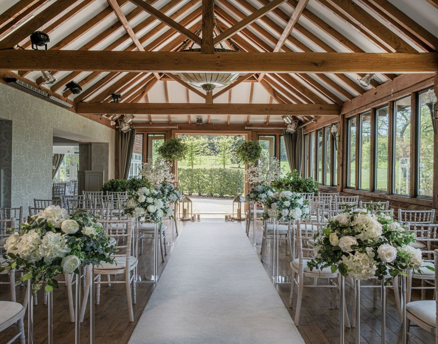 Hampshire Suite wedding spaces with open doors