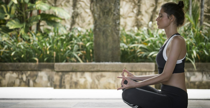 A women meditating