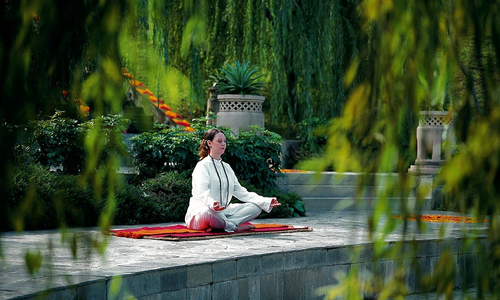 woman meditating 