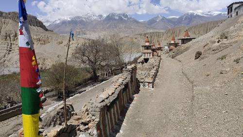 Mani wall in Tangge village in Upper Mustang