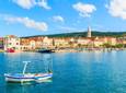 92952020 - fishing boat mooring in supetar port, brac island, croatia