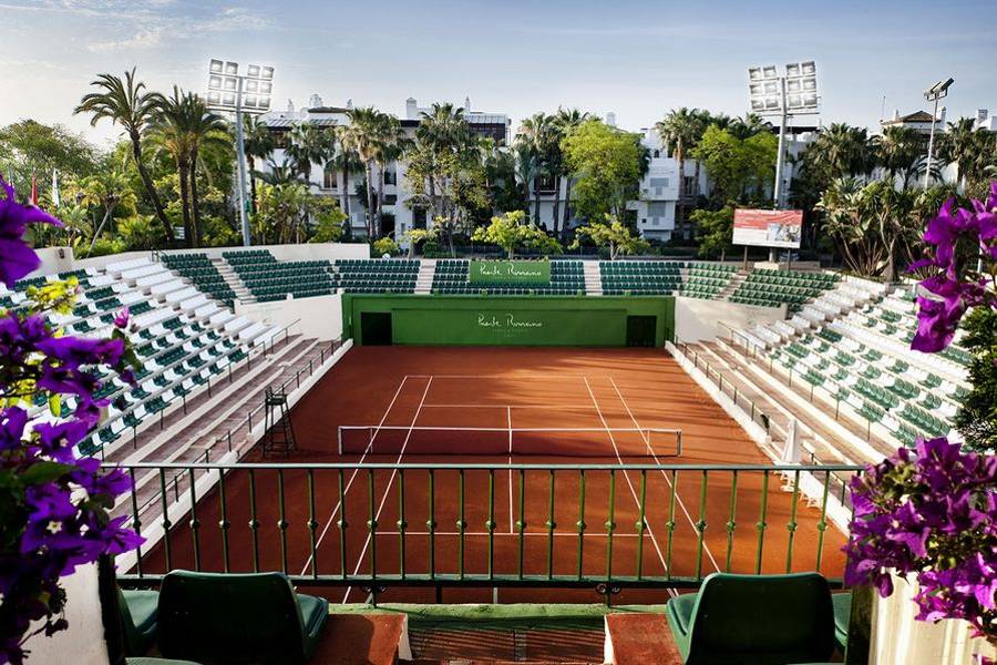 The tennis court at Marbella Club in Spain