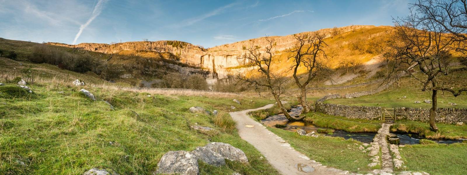 Malham Cove in Malhamdale is a popular tourist attraction of the Yorkshire Dales National Park