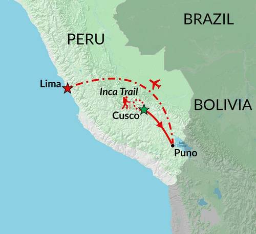 CUSCO to LIMA (12 days) Inca Trail & Titicaca