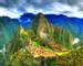 Panoramic HDR image of Machu Picchu, the lost city of the Incas on a cloudy day. Machu Picchu is one of the new 7 Wonder of …