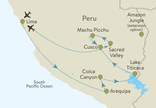 Peru Itinerary Map