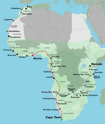 CAPE TOWN TO ACCRA (12 weeks) Trans Africa