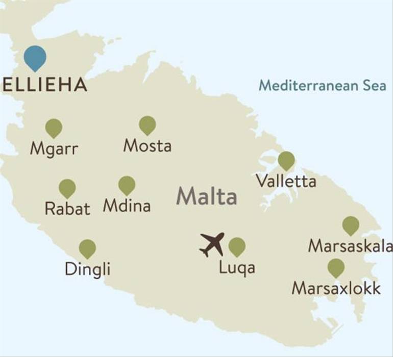 Malta Itinerary Map