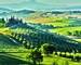 Landscape view of Val d'Orcia, Tuscany, Italy. UNESCO World Heritage Site