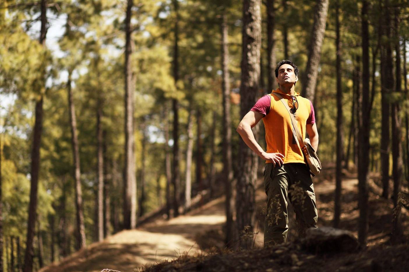 Man hiking in India