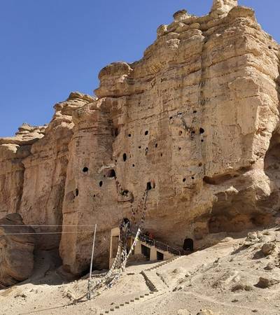 Jhong caves located north of Lo Manthang
