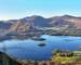 A view of Derwentwater and the Coledale Horeshoe from Walla Crag ona sunny winters day