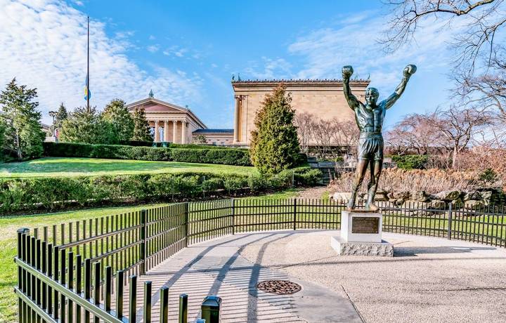 Philadelphia, Pennsylvania, USA - December, 2018 - Rocky Statue - Rocky and Creed Tour of Philadelphia Philadelphia, Pennsylvania, USA - December, 2018 - Rocky Statue - Rocky and Creed Tour of Philadelphia