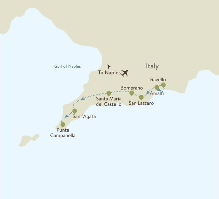 Amalfi Coast Itinerary Map