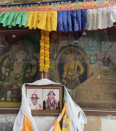 Late Ex King and Queen in the walled city of Lo Manthang in Upper Mustang