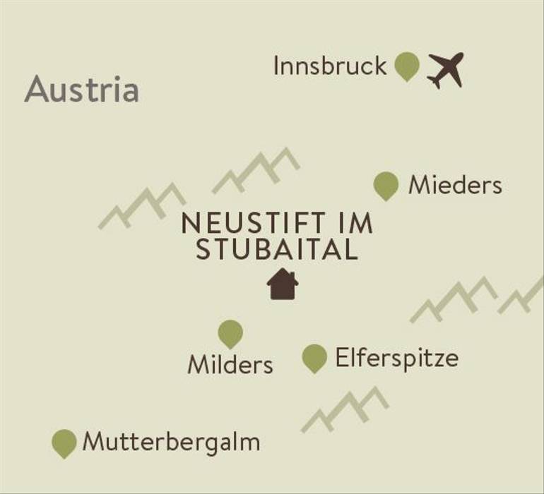 Stubai Alps Family Walking Itinerary Map