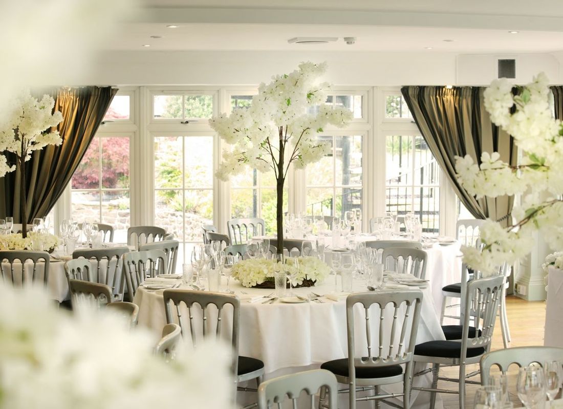 Table decorations used in Hampshire Suite at Old Thorns