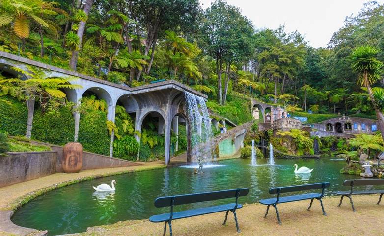 Monte tropical garden of Madeira island in summer season, Portugal