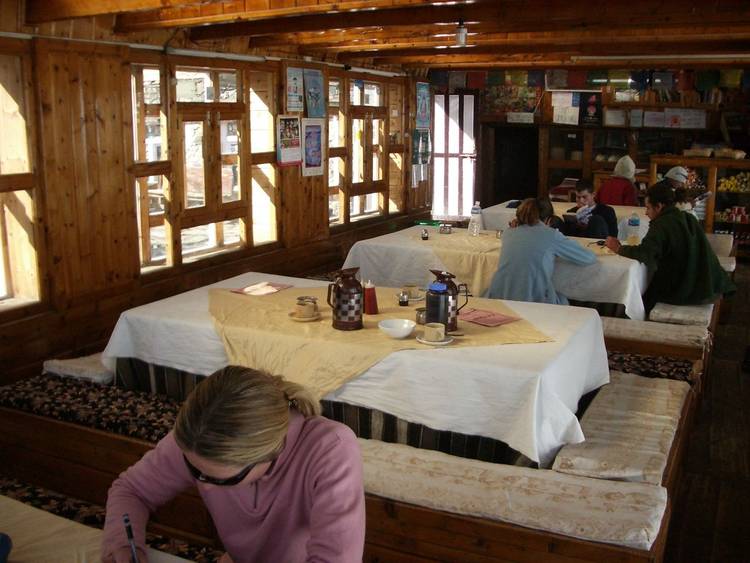 Tea house lodge on Annapurna Circuit in Nepal