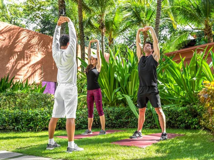 Outdoor fitness class at The Barai Spa in Hua Hin in Thailand