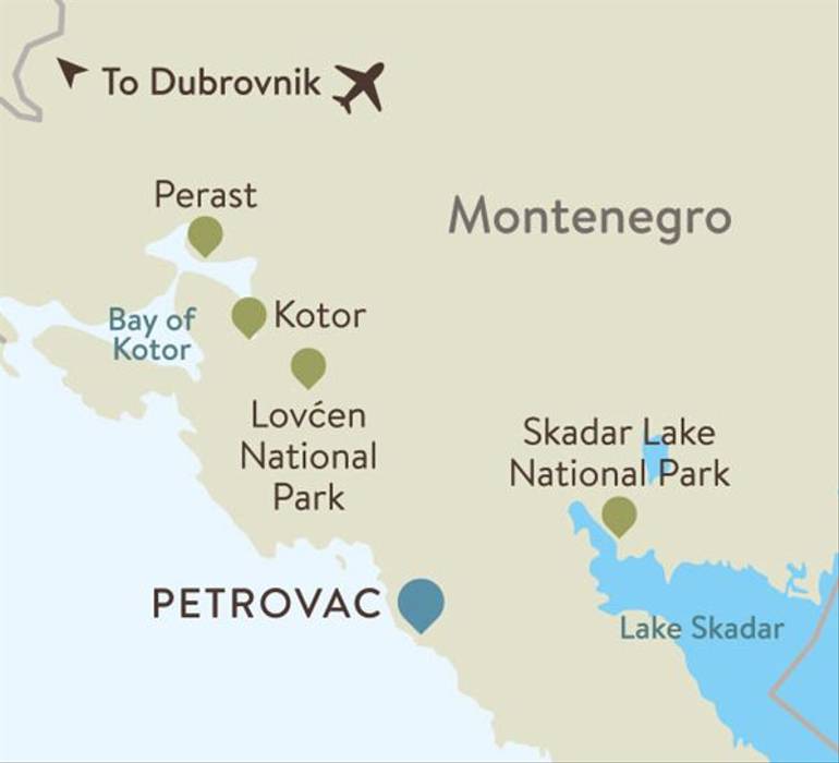 Montenegro Itinerary Map