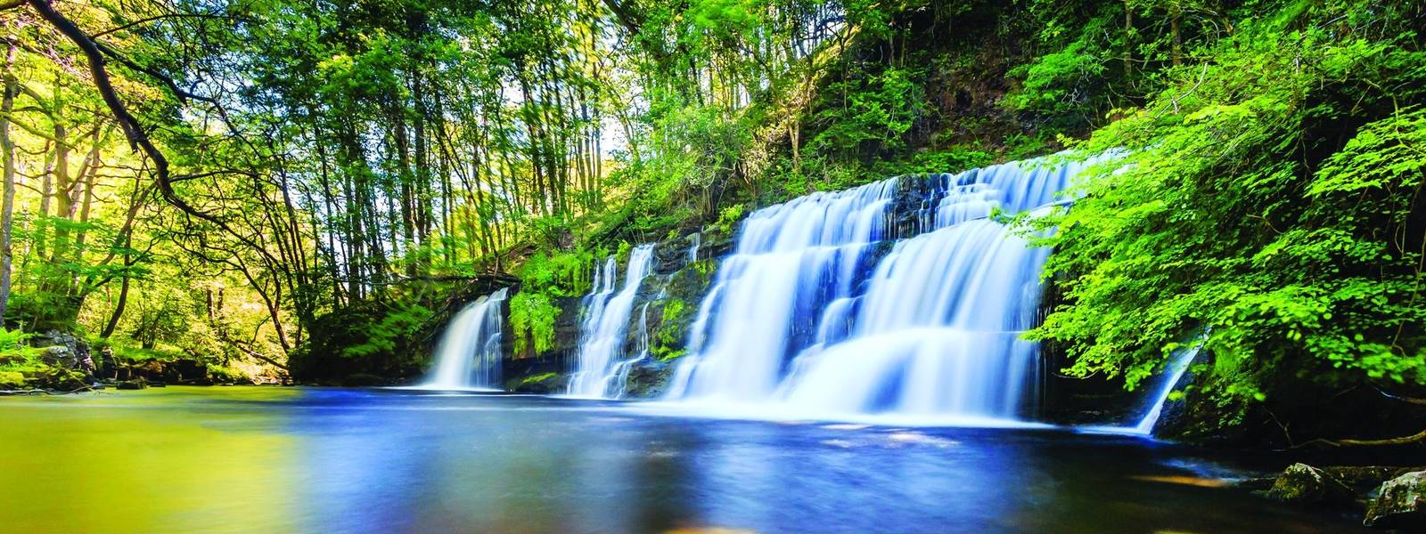 Waterfalls in an isolated valley