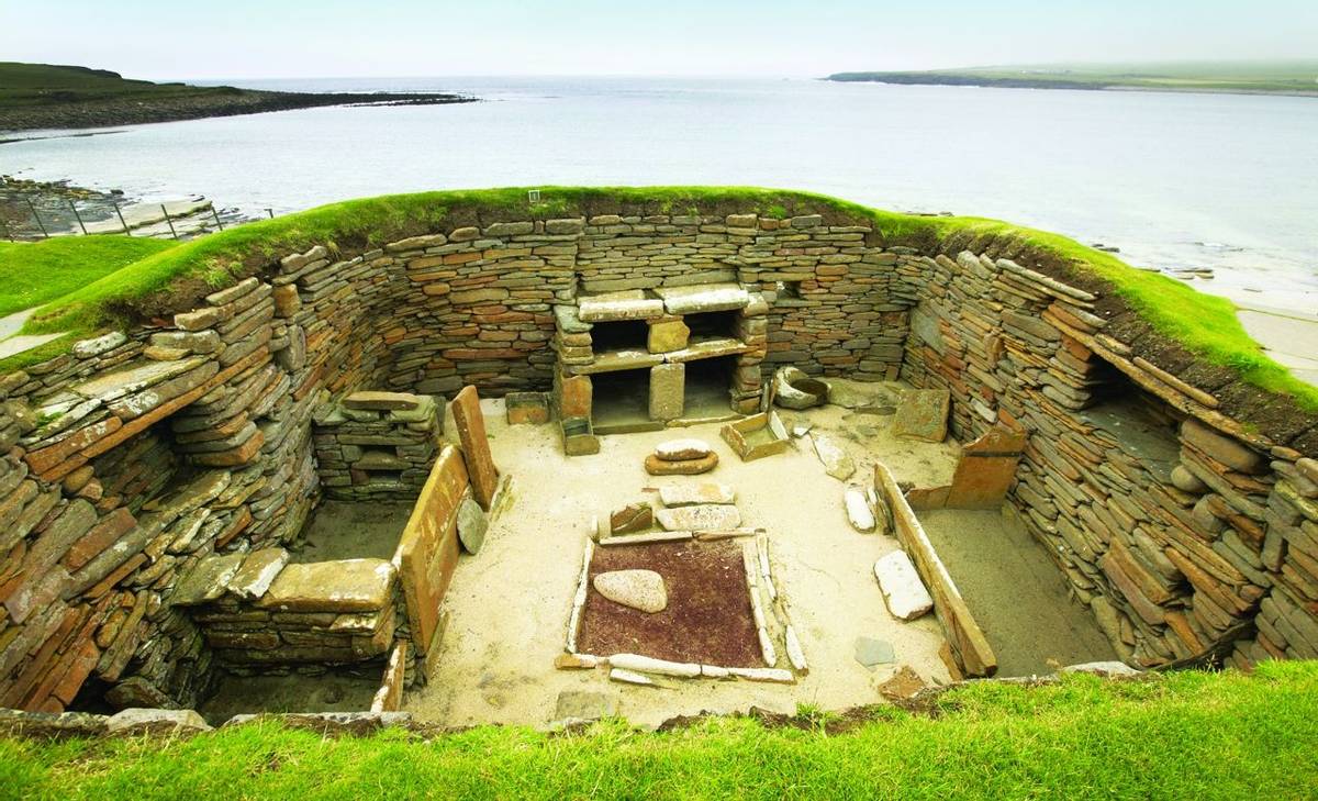 Scottish prehistoric site in Orkney. Skara Brae. Scotland