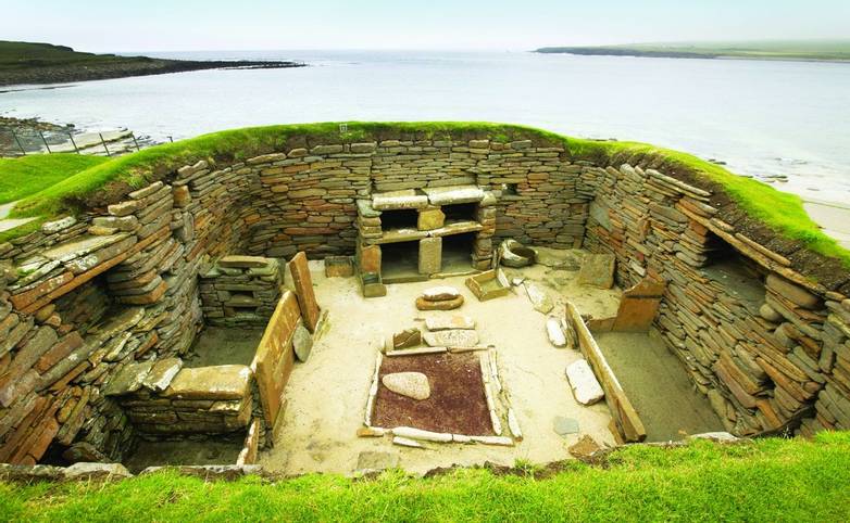 Scottish prehistoric site in Orkney. Skara Brae. Scotland