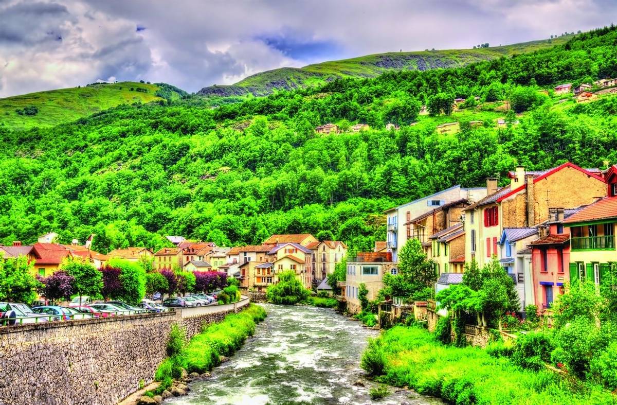 The Ariege river in Ax-les-Thermes - France, Midi-Pyrenees