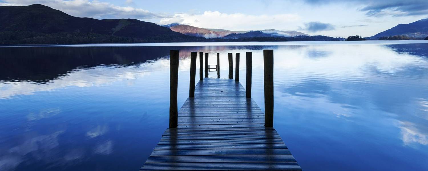 Ashness Jetty on Derwentwater, one of the principal lakes of the Lake District National Park, Cumbria