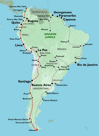 CARTAGENA to USHUAIA  (98 days) Tip to Tail 
