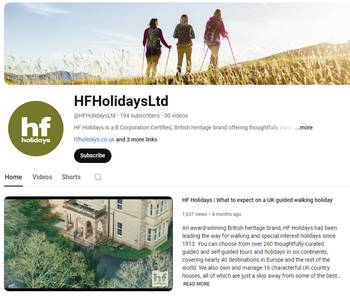 HF Holidays YouTube channel