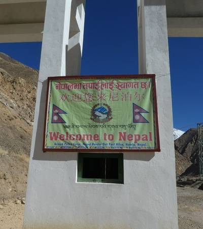 Border between China and Nepal at Hilsa