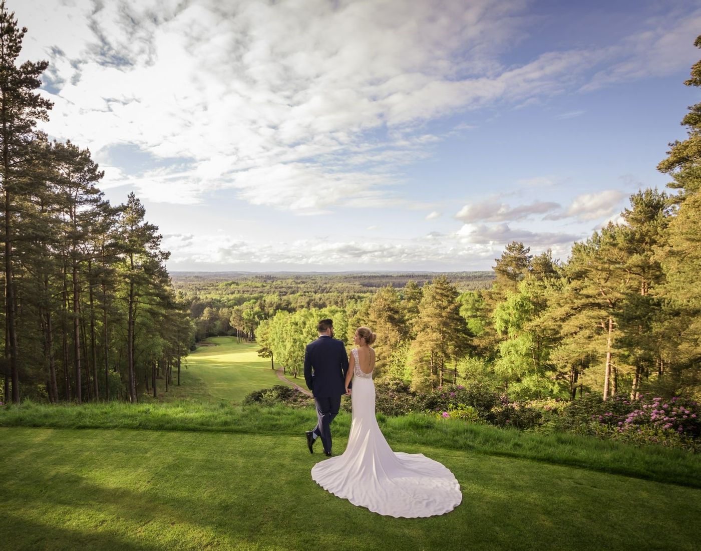 Wedding venue view overlooking the Hampshire countryside