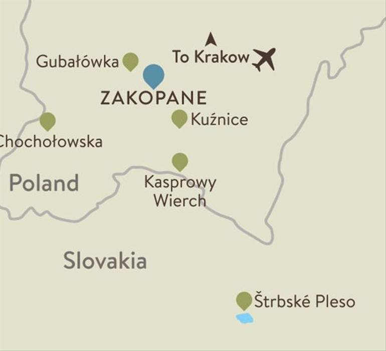 Zakopane Itinerary Map
