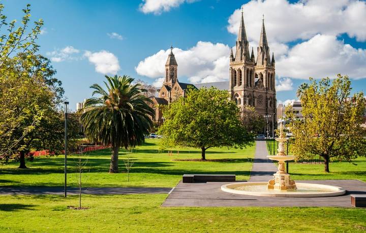 St. Peter's Cathedral in Adelaide, South Australia. View from Pennington Gardens St. Peter's Cathedral in Adelaide, South Australia. View from Pennington Gardens